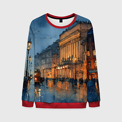 Свитшот мужской Вечер зимнего Питера, цвет: 3D-красный