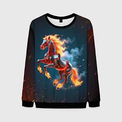 Мужской свитшот Огненная лошадь киборг