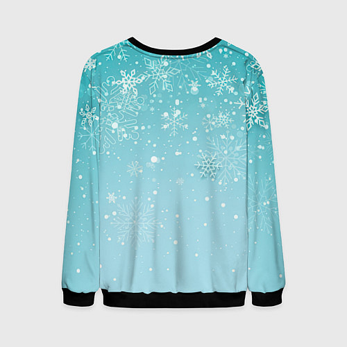 Мужской свитшот Новогодний мурлыка / 3D-Черный – фото 2