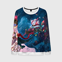 Мужской свитшот Санта с динозавром