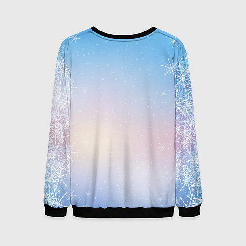 Мужской свитшот Лошадь с мандаринами / 3D-Черный – фото 2