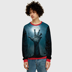 Свитшот мужской Рука, цвет: 3D-красный — фото 2