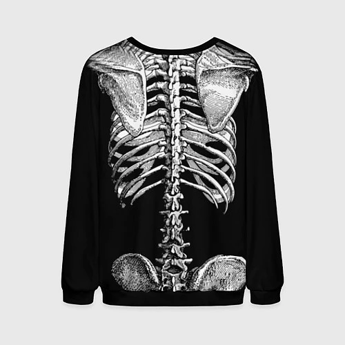 Мужской свитшот Скелет с сердцем / 3D-Черный – фото 2