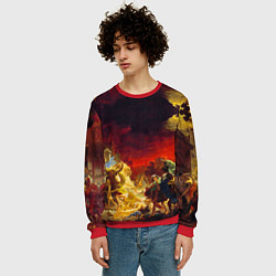 Свитшот мужской Брюллов Последний день Помпеи, цвет: 3D-красный — фото 2