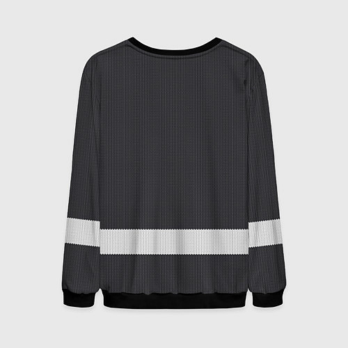 Мужской свитшот Олень свитер вязаный / 3D-Черный – фото 2