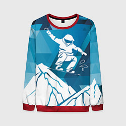 Свитшот мужской Горы и сноубордист, цвет: 3D-красный