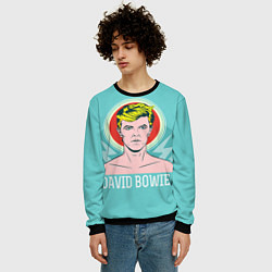 Свитшот мужской David Bowie: pop-art, цвет: 3D-черный — фото 2