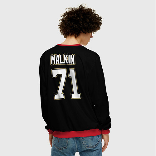 Мужской свитшот Pittsburgh Penguins: Malkin / 3D-Красный – фото 4