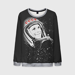 Свитшот мужской Гагарин в космосе, цвет: 3D-меланж