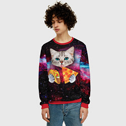 Свитшот мужской Кот с едой, цвет: 3D-красный — фото 2