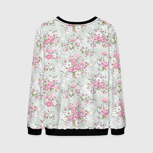 Мужской свитшот Flower pattern / 3D-Черный – фото 2