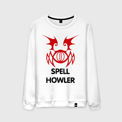 Свитшот хлопковый мужской Dark Elf Mage - Spell Howler, цвет: белый