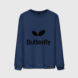 Свитшот хлопковый мужской Butterfly Logo цвета тёмно-синий — фото 1