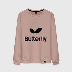 Свитшот хлопковый мужской Butterfly Logo, цвет: пыльно-розовый