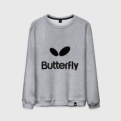 Свитшот хлопковый мужской Butterfly Logo, цвет: меланж