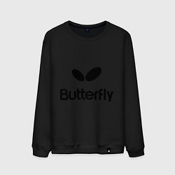 Свитшот хлопковый мужской Butterfly Logo, цвет: черный