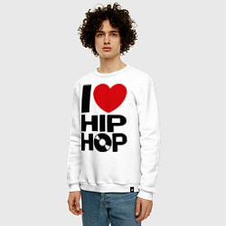 Свитшот хлопковый мужской I love Hip Hop, цвет: белый — фото 2