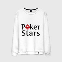 Свитшот хлопковый мужской Poker Stars, цвет: белый