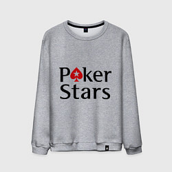 Свитшот хлопковый мужской Poker Stars цвета меланж — фото 1