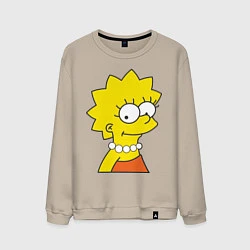 Свитшот хлопковый мужской Lisa Simpson, цвет: миндальный