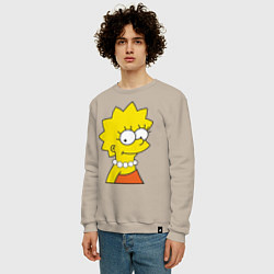 Свитшот хлопковый мужской Lisa Simpson, цвет: миндальный — фото 2