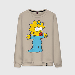 Свитшот хлопковый мужской Maggie Simpson, цвет: миндальный