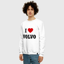 Свитшот хлопковый мужской I love Volvo, цвет: белый — фото 2
