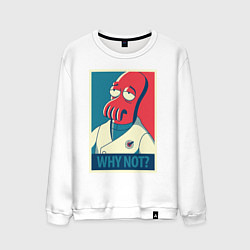 Свитшот хлопковый мужской Zoidberg: Why not?, цвет: белый