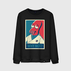 Свитшот хлопковый мужской Zoidberg: Why not?, цвет: черный