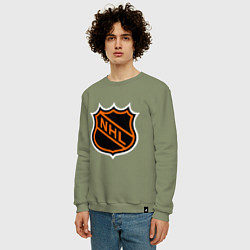 Свитшот хлопковый мужской NHL, цвет: авокадо — фото 2