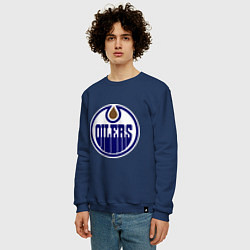 Свитшот хлопковый мужской Edmonton Oilers, цвет: тёмно-синий — фото 2