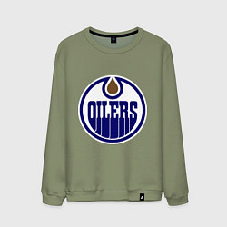 Свитшот хлопковый мужской Edmonton Oilers, цвет: авокадо