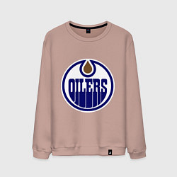 Свитшот хлопковый мужской Edmonton Oilers, цвет: пыльно-розовый