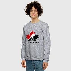 Свитшот хлопковый мужской Canada, цвет: меланж — фото 2