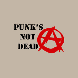 Свитшот хлопковый мужской Punks not dead, цвет: миндальный — фото 2