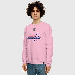 Свитшот хлопковый мужской Washington Capitals: Ovechkin 8, цвет: светло-розовый — фото 2