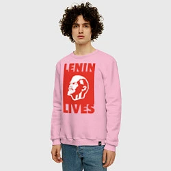 Свитшот хлопковый мужской Lenin Lives, цвет: светло-розовый — фото 2
