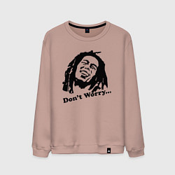 Свитшот хлопковый мужской Bob Marley: Don't worry, цвет: пыльно-розовый
