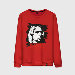 Свитшот хлопковый мужской Nirvana: Kurt Cobain, цвет: красный