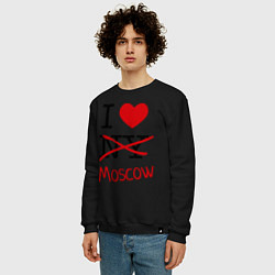 Свитшот хлопковый мужской I love Moscow, цвет: черный — фото 2