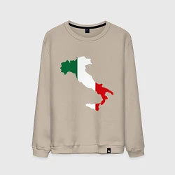Свитшот хлопковый мужской Италия (Italy), цвет: миндальный