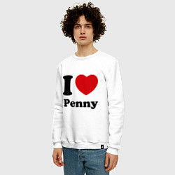 Свитшот хлопковый мужской I Love Penny, цвет: белый — фото 2