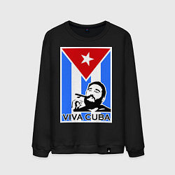Свитшот хлопковый мужской Fidel: Viva, Cuba!, цвет: черный
