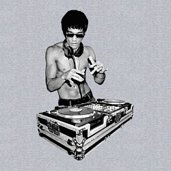 Свитшот хлопковый мужской Брюс Ли Dj, цвет: меланж — фото 2