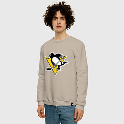 Свитшот хлопковый мужской Pittsburgh Penguins, цвет: миндальный — фото 2