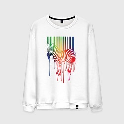 Свитшот хлопковый мужской Color zebra, цвет: белый