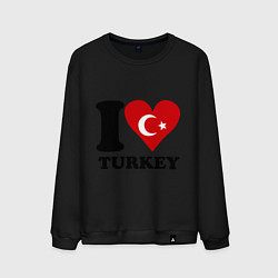 Свитшот хлопковый мужской I love turkey, цвет: черный