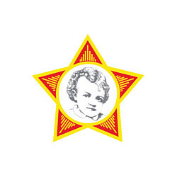 Свитшот хлопковый мужской Октябрёнок звезда, цвет: белый — фото 2