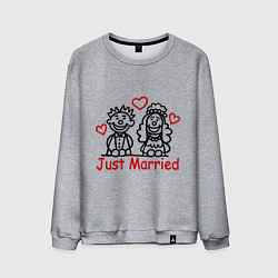 Свитшот хлопковый мужской Just married (Молодожены), цвет: меланж