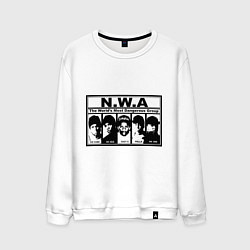 Свитшот хлопковый мужской NWA, цвет: белый